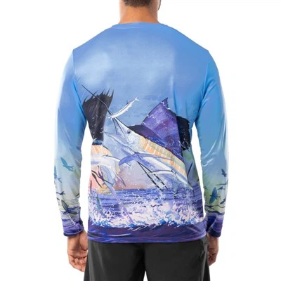 Žvejybos marškinėliai ilgomis rankovėmis pagal individualų logotipą